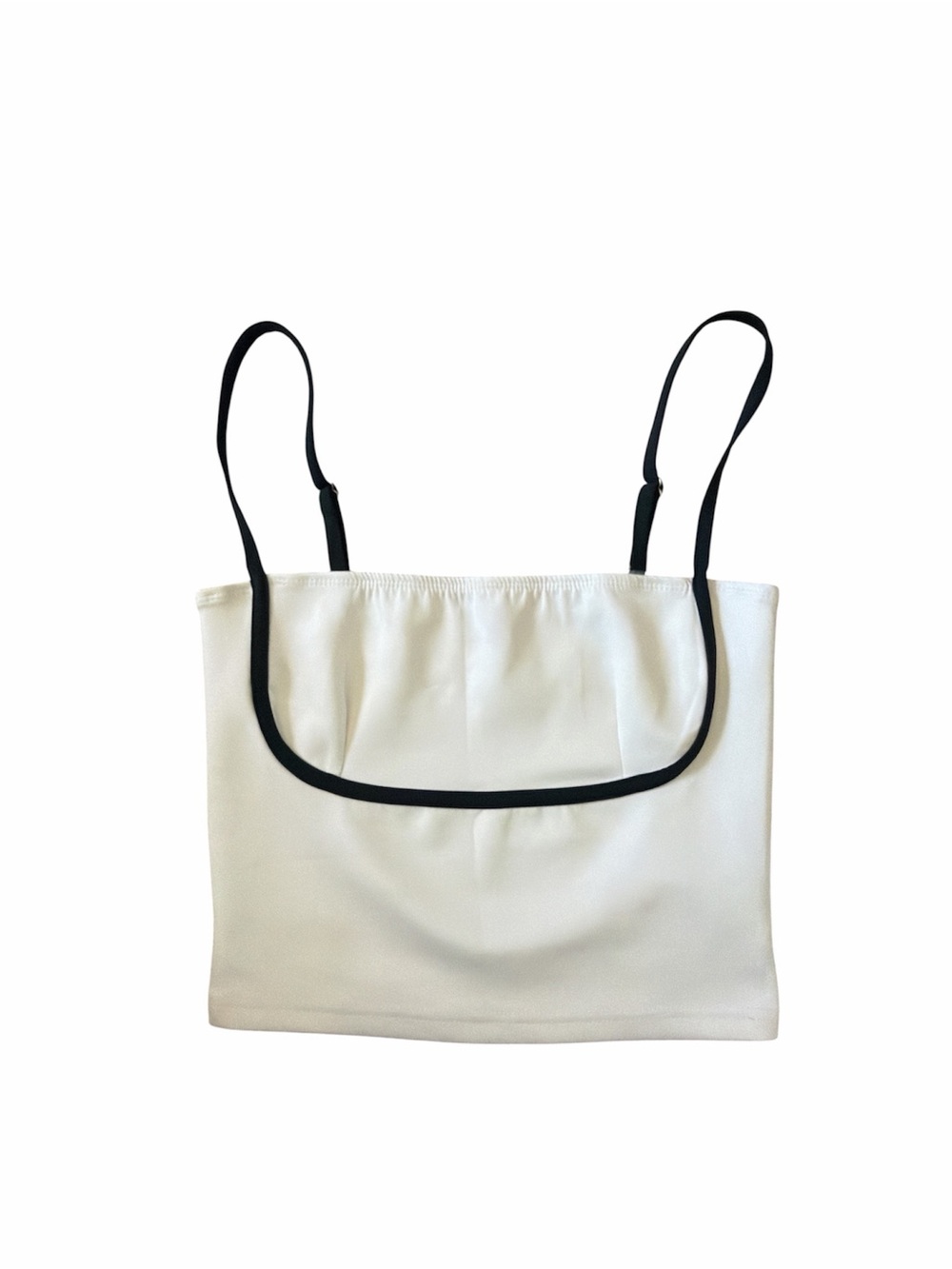 EUC EDIKTED Women’s Cream Camisole-Style Shoulder Bag with Black Trim MEDIUM